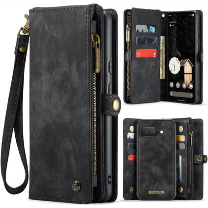 CaseMe 008 Housse Google Pixel 9a Etui avec Coque Détachable Porte-Monnaie - Noir