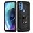 Mobigear Armor Ring Motorola Moto G71 5G Plastique rigide Coque arrière Antichoc avec bague de maintien - Noir