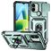 Mobigear Armor Ring Cam Slide Xiaomi Redmi A1 4G Plastique rigide Coque arrière Antichoc avec bague de maintien et cache caméra coulissant - Vert