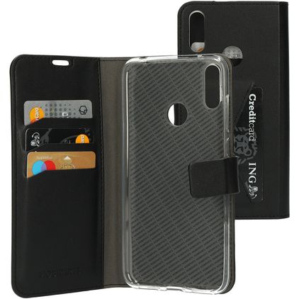 Mobiparts Classic Wallet Housse Huawei Y7 (2019) Etui Porte-Monnaie - Noir