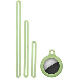 Mobigear Lanyard Coque Apple AirTag Coque en Silicone Souple - Citron vert