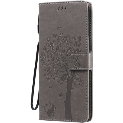 Mobigear Tree Housse LG V60 ThinQ Etui Porte-Monnaie - Gris
