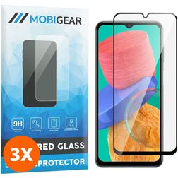 Mobigear Premium Samsung Galaxy M33 Verre trempé Protection d'écran - Compatible Coque - Noir (Lot de 3)