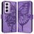 Mobigear Butterfly Housse OPPO Reno 12 Pro Etui Porte-Monnaie - Violet