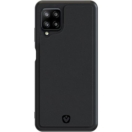Valenta Snap Coque Samsung Galaxy A12 Coque arrière en Cuir Véritable - Noir