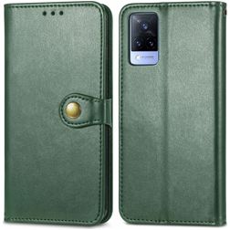 Mobigear Snap Button Housse Vivo V21 Etui Porte-Monnaie - Vert