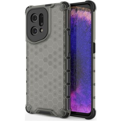Mobigear Honeycomb Coque OPPO Find X5 Coque arrière Rigide Anti-Chocs - Noir