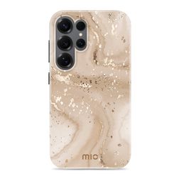 MIO Coque Samsung Galaxy S25 Ultra MagSafe Coque arrière Rigide - Gold Marble