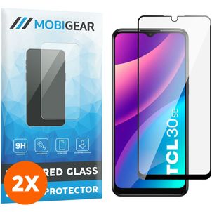 Mobigear Premium TCL 30 SE Verre trempé Protection d'écran - Compatible Coque - Noir (Lot de 2)
