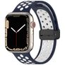 Mobigear Sport Plus Mag Bracelet Silicone Apple Watch Fermeture magnétique - 49/46/45/44 mm - Noir / Bleu Marin