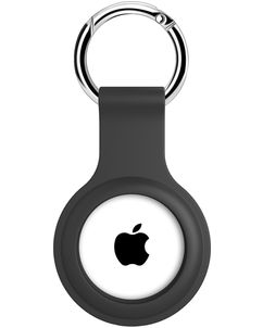 Xccess Keychain Coque Apple AirTag Porte-clés en Silicone Souple - Noir