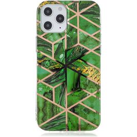 Mobigear Marble Coque iPhone 12 Pro Max Coque arrière en TPU Souple - Vert