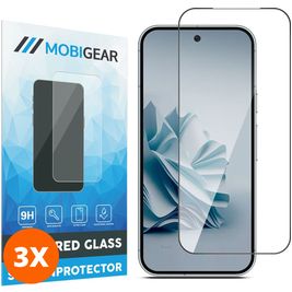 Mobigear Premium Google Pixel 9 Verre trempé Protection d'écran - Compatible Coque - Noir (Lot de 3)