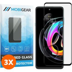 Mobigear Premium Motorola Edge 20 Lite Verre trempé Protection d'écran - Compatible Coque - Noir (Lot de 3)