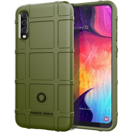 Mobigear Rugged Shield Samsung Galaxy A50 TPU souple Coque arrière Antichoc - Vert