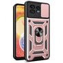 Mobigear Armor Ring Cam Slide Coque Motorola Edge 40 Pro Coque arrière Rigide Anti-Chocs avec Anneau-Support et Protecteur Lentilles - Rose doré