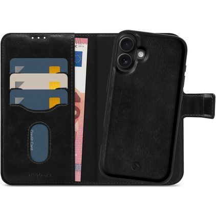 Mobilize MagSafe Gelly Wallet Housse iPhone 16 MagSafe Etui avec Coque Détachable Porte-Monnaie - Noir