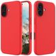Mobigear Rubber Touch Coque iPhone 16 Coque arrière en Silicone - Rouge