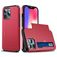Mobigear Card Coque iPhone 13 Coque arrière Rigide Anti-Chocs avec Porte-Cartes - Rouge