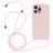 Mobigear Lanyard iPhone 14 Pro Max Coque avec cordon en Silicone - Sand Pink