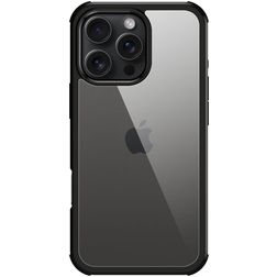 Valenta Full Cover Coque iPhone 16 Pro Max Coque arrière en Verre trempé Anti-Chocs - Noir