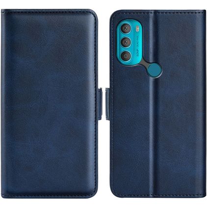 Mobigear Slim Magnet Motorola Moto G71 5G Étui Portefeuille - Bleu foncé