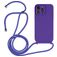 Mobigear Lanyard iPhone 14 Pro Max Coque avec cordon en Silicone - Violet