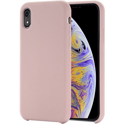Mobigear Rubber Touch Coque iPhone XR Coque arrière en Silicone - Rose doré
