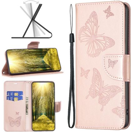 Mobigear Butterfly Nokia G11 Étui Portefeuille - Rose doré