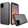 Mobigear Card Coque iPhone 11 Coque arrière Rigide Anti-Chocs avec Porte-Cartes - Gris