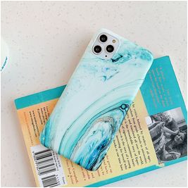 Mobigear Marble Coque iPhone 12 Pro Max Coque arrière en TPU Souple - Turquoise