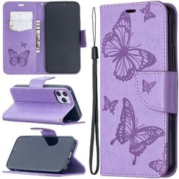Mobigear Butterfly Housse iPhone 12 Pro Etui Porte-Monnaie - Violet