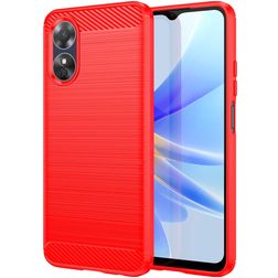 Mobigear Brushed Slim OPPO A17 TPU souple Coque arrière - Rouge