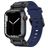 Mobigear Explorer Bracelet Silicone Apple Watch Fermeture boucle ardillon - 49/46/45/44 mm - Noir / Bleu