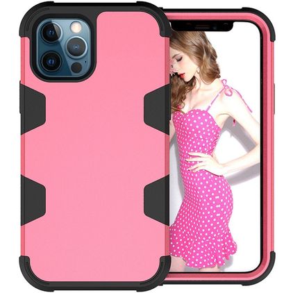 Mobigear Ultra Tough Coque iPhone 12 Pro Max Coque arrière Rigide Anti-Chocs - Magenta
