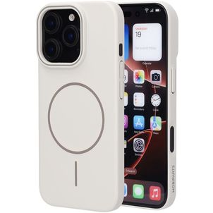 Mobiparts Slim Line Coque iPhone 16 Pro MagSafe Coque arrière Rigide - Off White