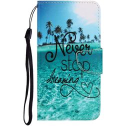 Mobigear Design Housse Huawei P40 Lite E Etui Porte-Monnaie - Never Stop Dreaming