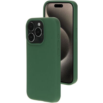 Mobiparts Coque iPhone 15 Pro Coque arrière en Silicone - Forest Green