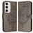 Mobigear Butterfly Housse Samsung Galaxy S24 FE Etui Porte-Monnaie - Gris