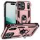 Mobigear Armor Ring Coque iPhone 17 Pro Coque arrière Rigide Anti-Chocs avec Anneau-Support - Rose doré