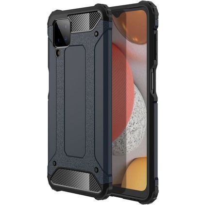 Mobigear Outdoor Coque Samsung Galaxy A12 Coque arrière Rigide Anti-Chocs - Bleu Marin