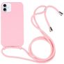 Mobigear Lanyard iPhone 16 Coque avec cordon en Silicone - Rose