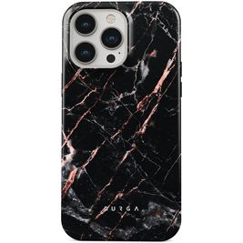 Burga Tough Coque iPhone 15 Pro Coque arrière Rigide Anti-Chocs - Rose Gold Marble