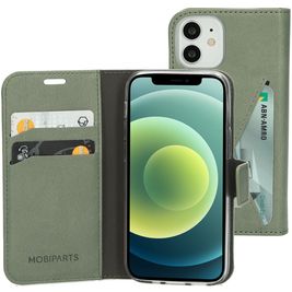 Mobiparts Classic Wallet Housse iPhone 12 Mini Etui Porte-Monnaie - Stone Green