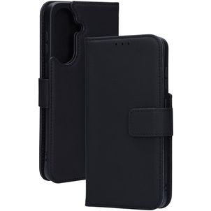 Mobiparts Wallet Housse Samsung Galaxy A37 Etui en Cuir Véritable Porte-Monnaie - Noir