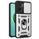 Mobigear Armor Ring Cam Slide Xiaomi Redmi 10 5G Plastique rigide Coque arrière Antichoc avec bague de maintien et cache caméra coulissant - Argent