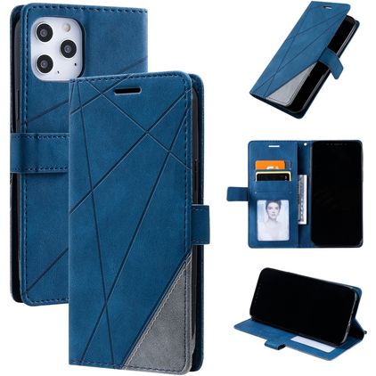 Mobigear Rhombus Housse iPhone 12 Pro Max Etui Porte-Monnaie - Bleu