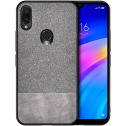Mobigear Fabric Coque Xiaomi Redmi 7 Coque arrière Rigide - Gris