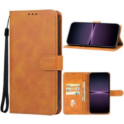 Mobigear Wallet Housse Sony Xperia 1 V Etui Porte-Monnaie - Marron