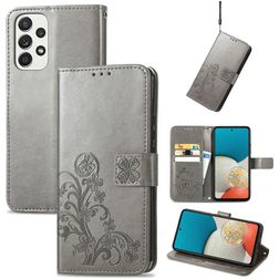 Mobigear Clover Samsung Galaxy A73 Étui Portefeuille - Gris